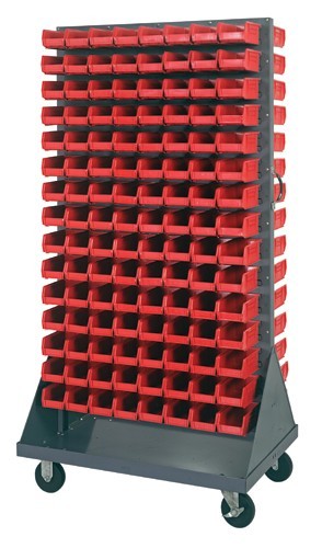 Mobile Louvered Rack 36" x 25" x 72" Red