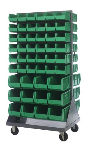 Mobile Louvered Rack 36" x 25" x 72" Green
