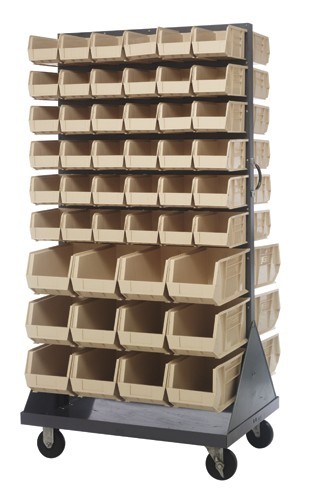 Mobile Louvered Rack 36" x 25" x 72" Ivory