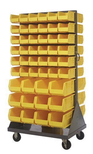 Mobile Louvered Rack 36" x 25" x 72" Yellow