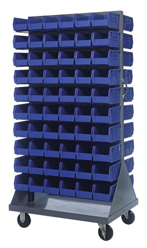 Mobile Louvered Rack 36" x 25" x 72" Blue