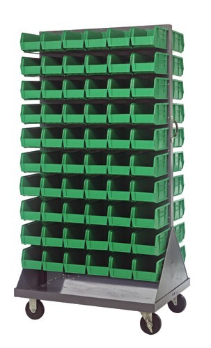 Mobile Louvered Rack 36" x 25" x 72" Green
