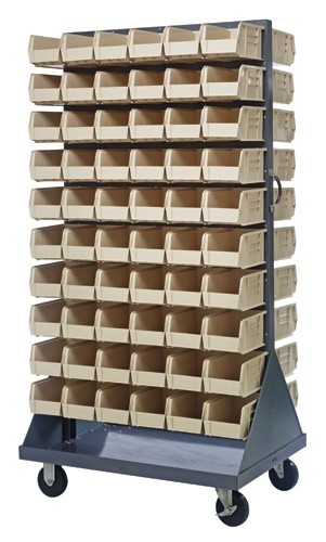 Mobile Louvered Rack 36" x 25" x 72" Ivory