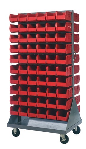 Mobile Louvered Rack 36" x 25" x 72" Red