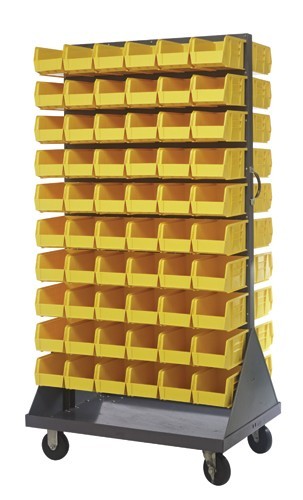 Mobile Louvered Rack 36" x 25" x 72" Yellow