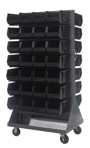 Mobile Louvered Rack 36" x 25" x 72" Black