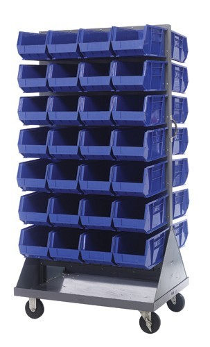 Mobile Louvered Rack 36" x 25" x 72" Blue