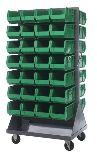 Mobile Louvered Rack 36" x 25" x 72" Green