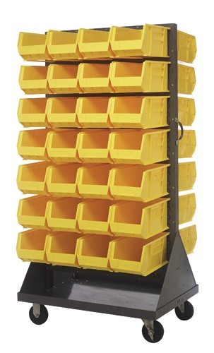 Mobile Louvered Rack 36" x 25" x 72" Yellow