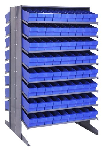 Sloped shelving systems with super tuff euro drawers 36" x 36" x 60"