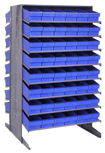Sloped shelving systems with super tuff euro drawers 36" x 36" x 60"