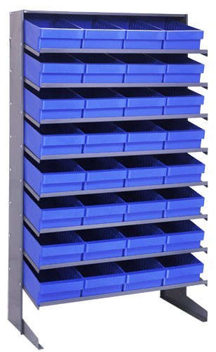 Sloped shelving systems with super tuff euro drawers 12" x 36" x 60"