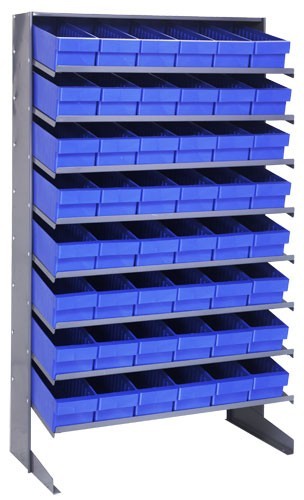 Sloped shelving systems with super tuff euro drawers 12" x 36" x 60"