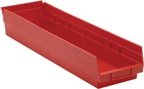 Economy Shelf Bin 23-5/8" x 6-5/8" x 4" Red