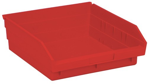 Economy shelf bin 11-5/8" x 11-1/8" x 4" Red