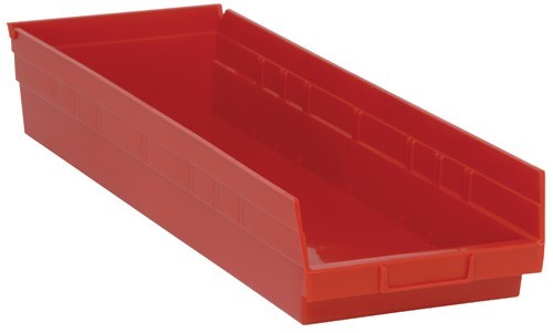 Economy shelf bin 23-5/8" x 8-3/8" x 4" Red