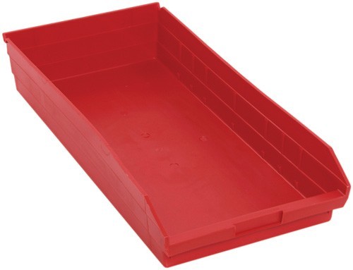 Economy shelf bin 23-5/8" x 11-1/8" x 4" Red