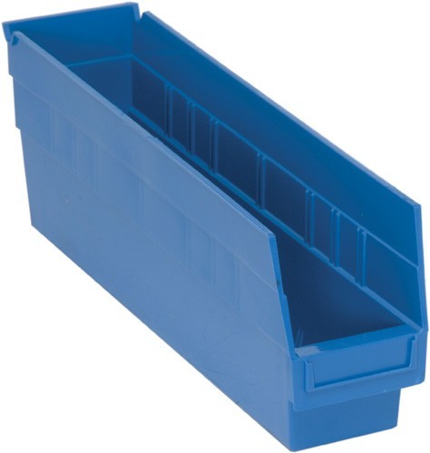 STORE-MORE 6'' Shelf Bin 17-7/8" x 4-1/8" x 6" Blue