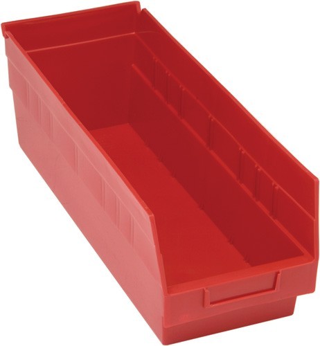 STORE-MORE 6'' Shelf Bin 17-7/8" x 6-5/8" x 6" Red