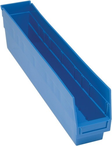 STORE-MORE 6'' Shelf Bin 23-5/8"" x 4-1/8"" x 6"" Blue