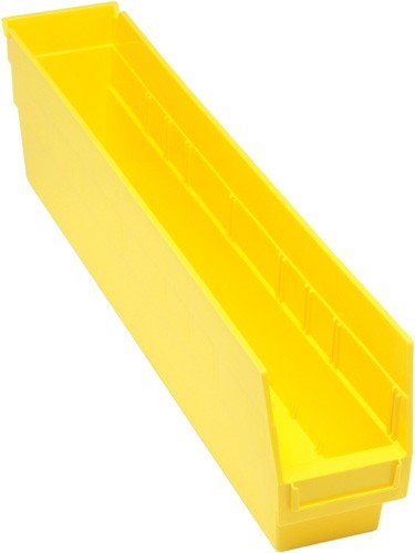 STORE-MORE 6'' Shelf Bin 23-5/8"" x 4-1/8"" x 6"" Yellow