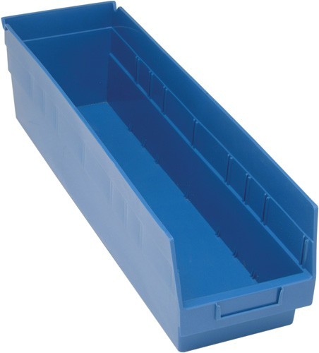 STORE-MORE 6'' Shelf Bin 23-5/8"" x 6-5/8"" x 6"" Blue