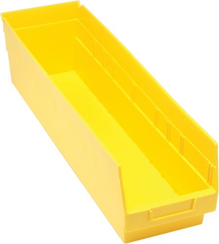 STORE-MORE 6'' Shelf Bin 23-5/8"" x 6-5/8"" x 6"" Yellow