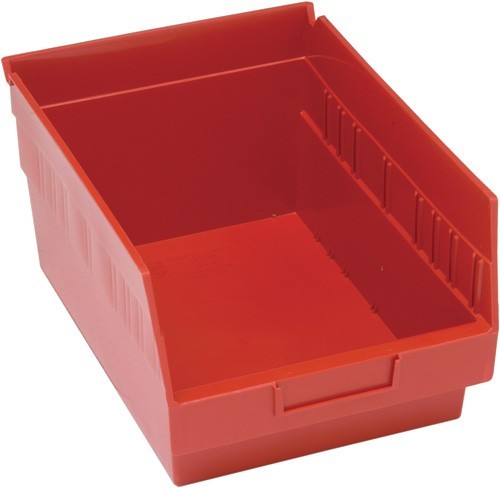 STORE-MORE 6'' Shelf Bin 11-5/8" x 8-3/8" x 6" Red