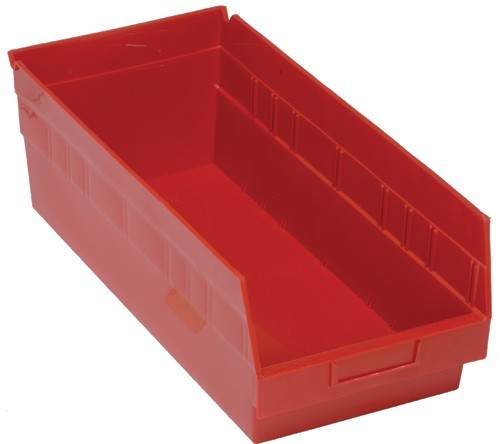 STORE-MORE 6'' Shelf Bin 17-7/8" x 8-3/8" x 6" Red