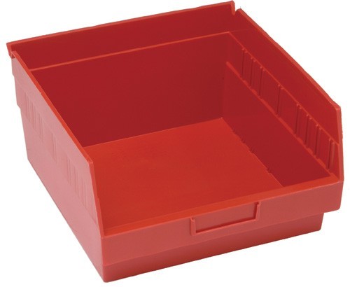 STORE-MORE 6'' Shelf Bin 11-5/8" x 11-1/8" x 6" Red