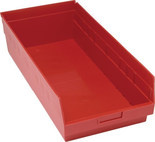 STORE-MORE 6'' Shelf Bin 23-5/8" x 11-1/8" x 6" Red