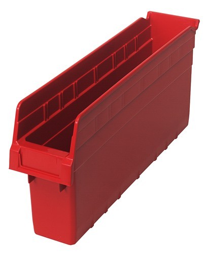 STORE-MAX 8'' Shelf Bin 17-7/8" x 4-3/8" x 8" Red