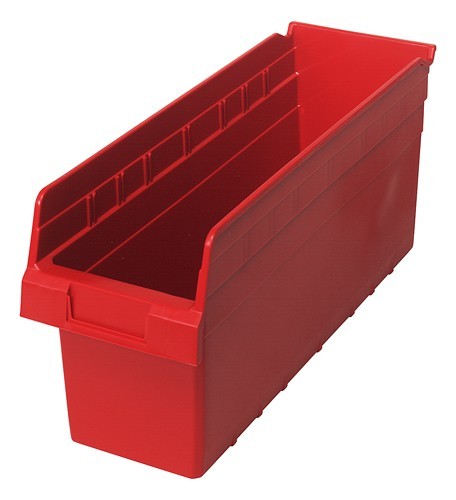 STORE-MAX 8'' Shelf Bin 17-7/8" x 6-5/8" x 8" Red