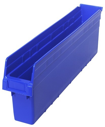 STORE-MAX 8'' Shelf Bin 23-5/8" x 4-3/8" x 8" Blue