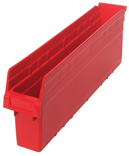 STORE-MAX 8'' Shelf Bin 23-5/8" x 4-3/8" x 8" Red