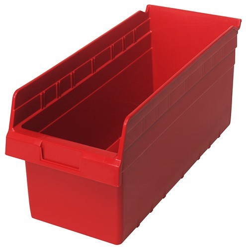 STORE-MAX 8'' Shelf Bin 17-7/8" x 8-3/8" x 8" Red