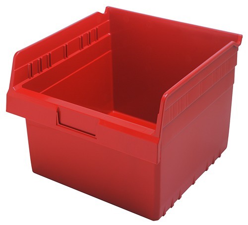 STORE-MAX 8'' Shelf Bin 11-5/8" x 11-1/8" x 8" Red