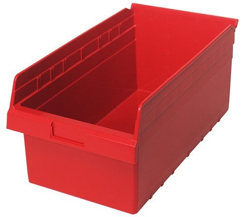 STORE-MAX 8'' Shelf Bin 17-7/8" x 11-1/8" x 8" Red