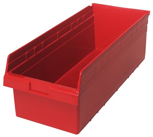 STORE-MAX 8'' Shelf Bin 23-5/8" x 11-1/8" x 8" Red