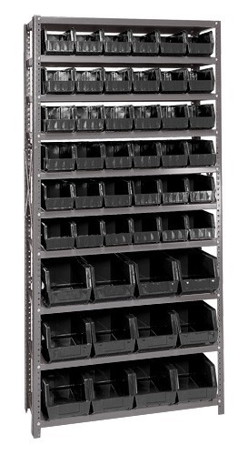 Giant open hopper storage unit 12" x 36" x 75" Black