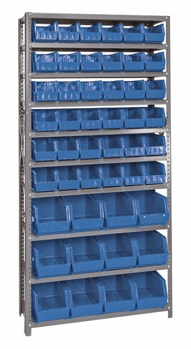 Giant open hopper storage unit 12" x 36" x 75" Blue
