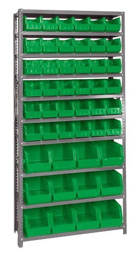 Giant open hopper storage unit 12" x 36" x 75" Green