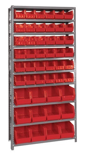 Giant open hopper storage unit 12" x 36" x 75" Red