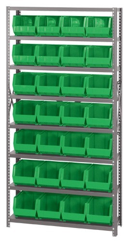 Giant Open Hopper Storage Unit 12" x 36" x 75" Green