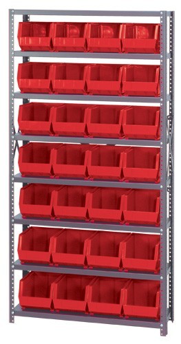 Giant Open Hopper Storage Unit 12" x 36" x 75" Red