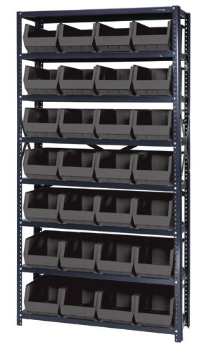 Giant Open Hopper Storage Units 12" x 36" x 75" Black