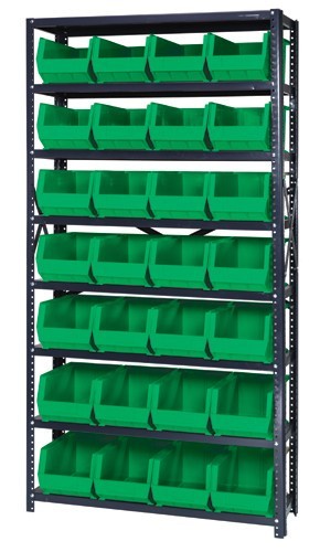 Giant Open Hopper Storage Units 12" x 36" x 75" Green