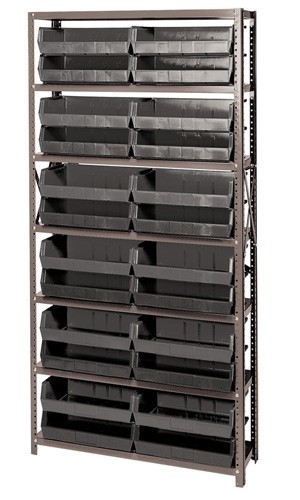 Giant open hopper storage unit 12" x 36" x 75" Black