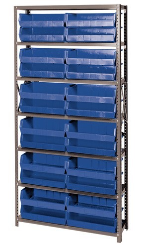 Giant open hopper storage unit 12" x 36" x 75" Blue