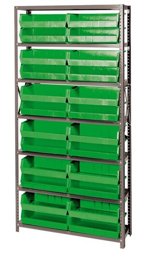 Giant open hopper storage unit 12" x 36" x 75" Green